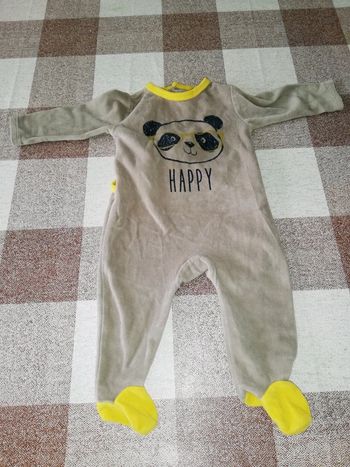 Pijama 6 mois panda taupe