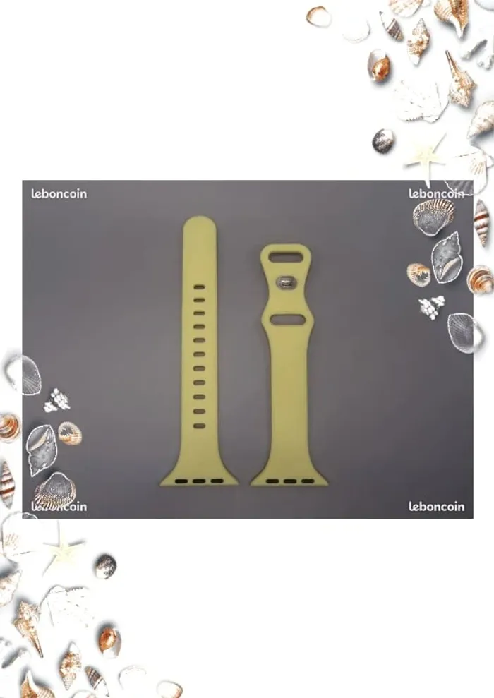 Bracelet en silicone pour montre  SE 8 7 6 5 pour boitier 38 40 41 bracelet silicone jaune - photo numéro 2