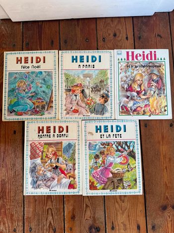 Lot de 4+1 livres bd très anciens vintage Heidi Hemma éditions sapins verts