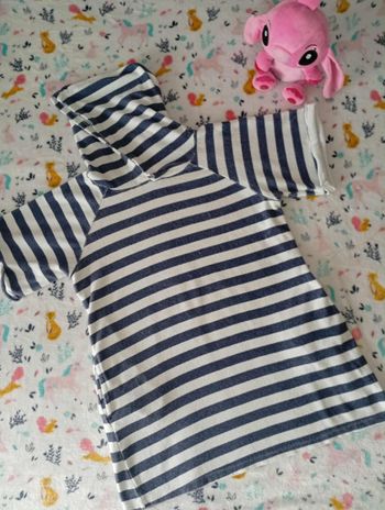 Robe manches courte fille Primark blanc et bleu marine taille 13 ans