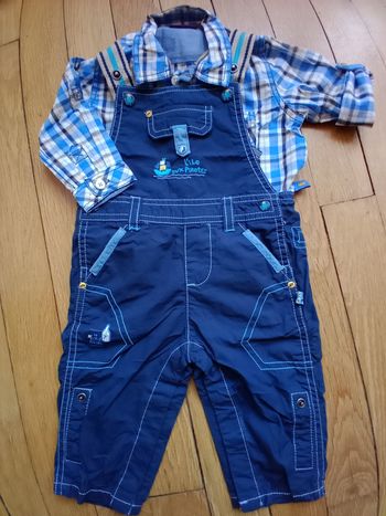 Ensemble Sergent Major garçon 6 mois salopette et chemise