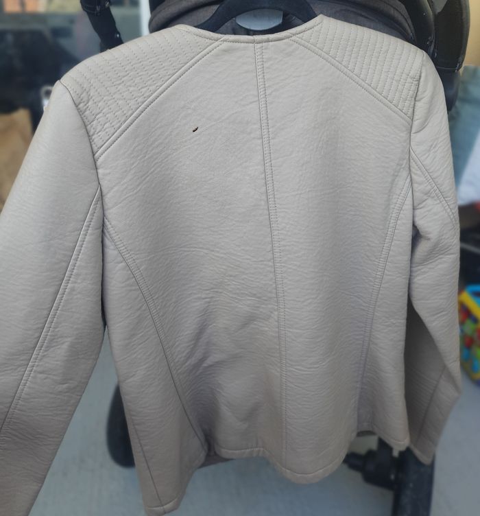 Veste en cuir camaïeu - photo numéro 3