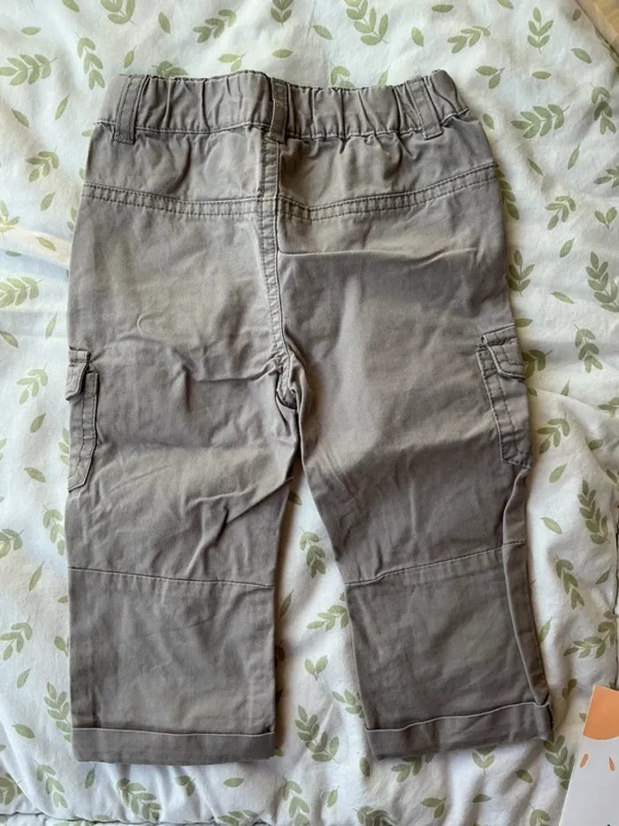 pantalon léger gris poches cotés lulu castagnette 12 mois - photo numéro 5