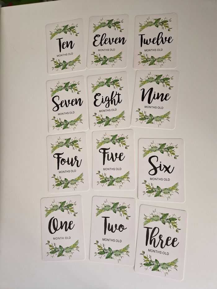 Lot des 12 cartes première année naissance bébé