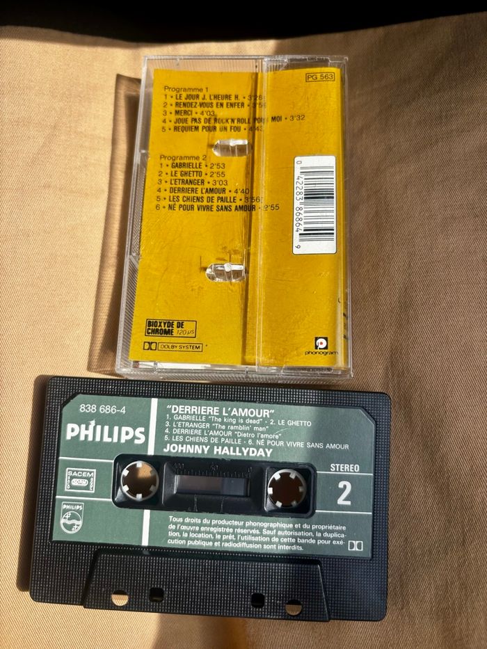 Cassette audio Johnny Hallyday Derrière l’amour - photo numéro 2