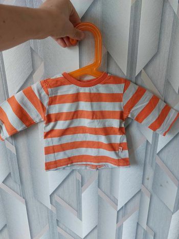 tee shirt rayure orange et blanc