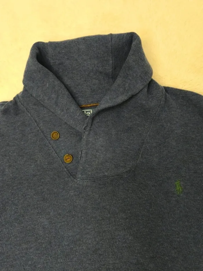 Pull élégant Homme Ralph Lauren XXL avec logo excellent état col boutonné - photo numéro 3