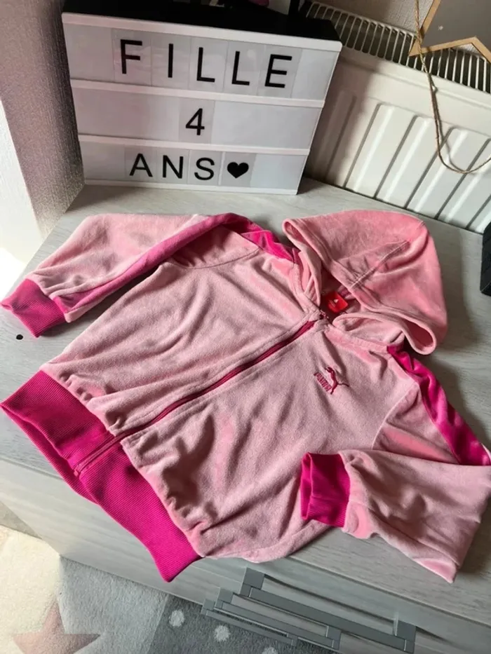 Jolie veste peau de pêche Puma 4 ans rose