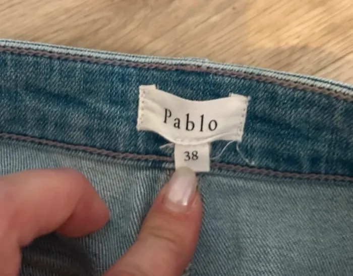 Pablo, Jupe en jeans broderie fleur taille 38 été - photo numéro 4