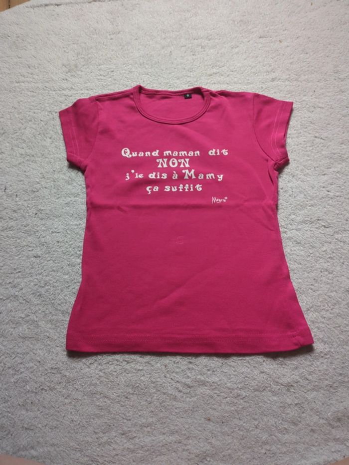 T-shirt quand maman dit non mamie mamy rose neuf 6 ans