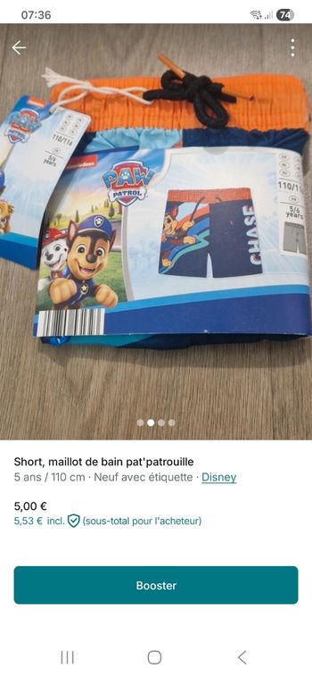 Short de bain pat'patrouille Neuf 
