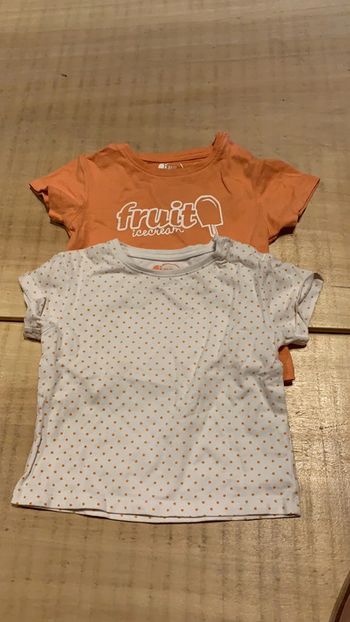 Lot de deux tee-shirts manche courts baby tex 23 mois