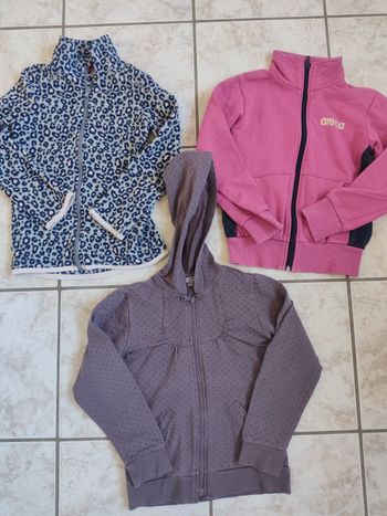 Lot de 3 gilets zippé fille 8 ans 