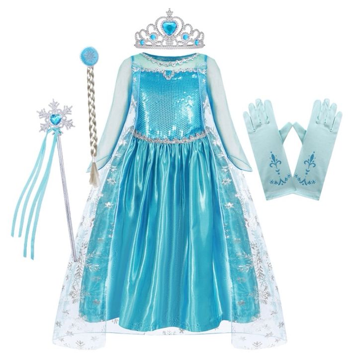 Déguisement robe princesse Elsa la reine des neiges et ces accessoires Taille 3-4ans