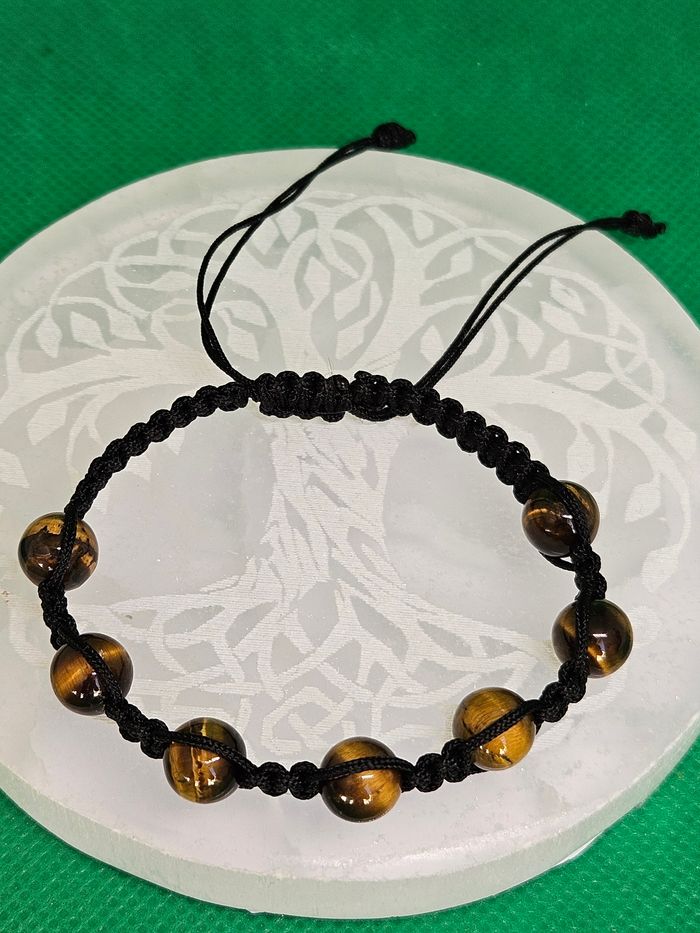 Macramé Bracelet en Oeil de Tigre - photo numéro 3