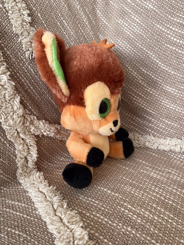 Peluche doudou 16cm Disney Nicotoy bambi faon orange marron yeux brillant vert parfait état - photo numéro 2