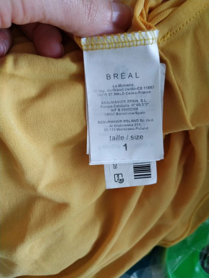 Débardeur t shirt breal taille 1 comme neuf jaune - photo numéro 3