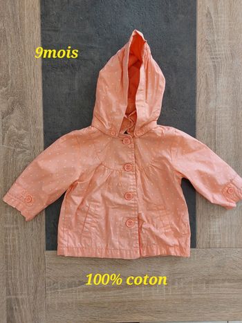 Jolie imperméable 👧 kiabi 💯% coton 9mois