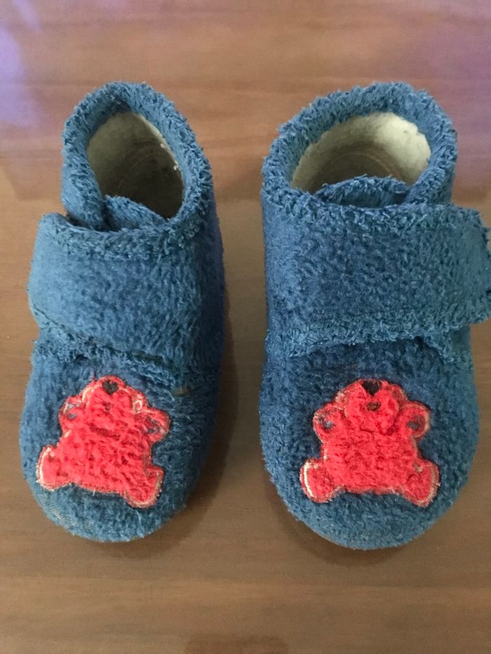 Chaussons montants scratch bleus Pointure 23