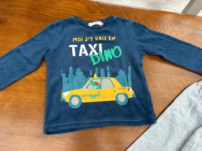 Pyjama deux pièces Tissaia gris et bleu 3 ans - photo numéro 5