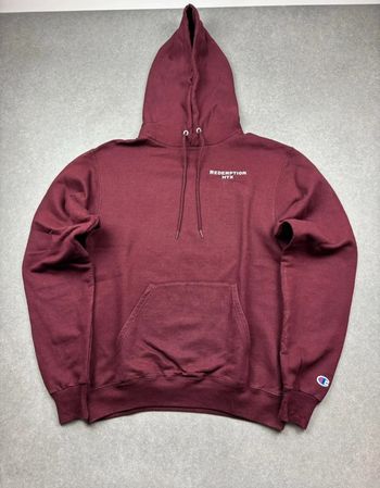 Pull vintage champion vintage rouge à motif universitaire taille S