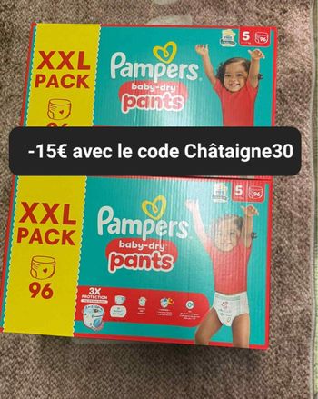 Deux carton couche Pampers xxl taille 5 culottes
