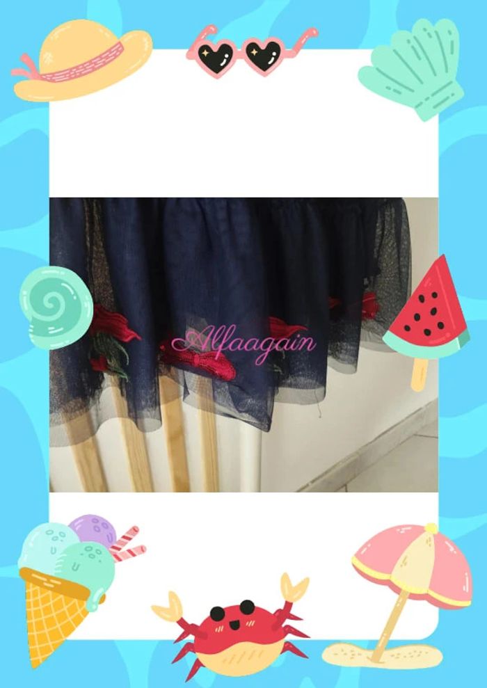 Robe velours tulle bleue original marines 7/8ans - photo numéro 4