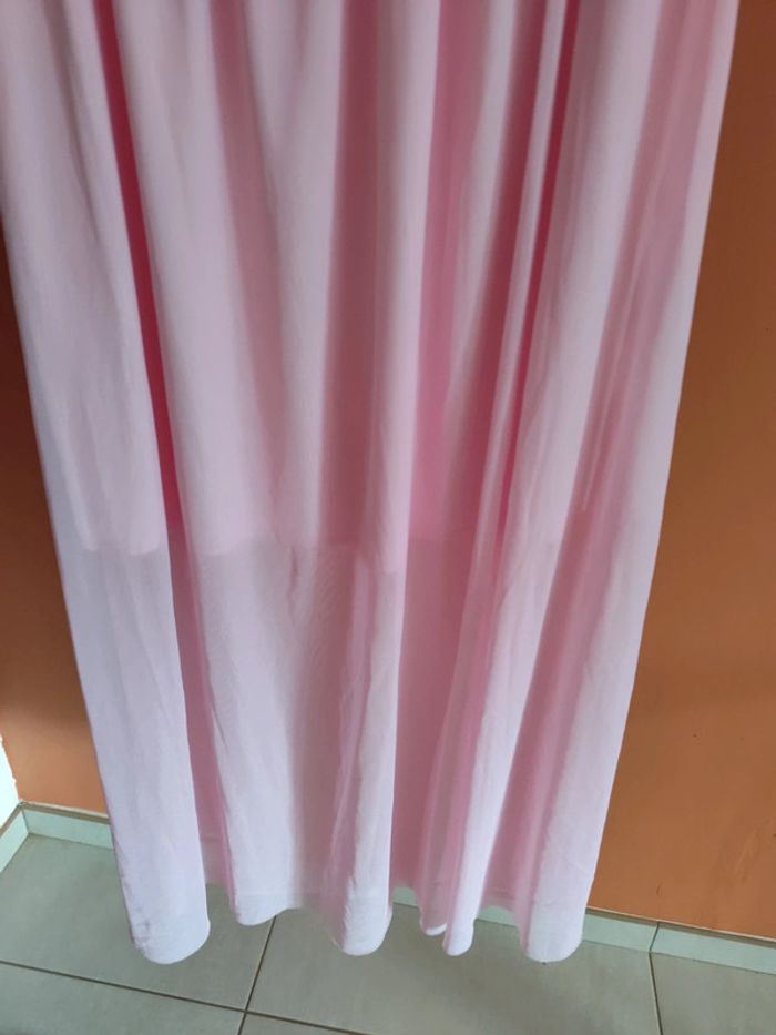 Robe longue bustier rose fleuri - photo numéro 3