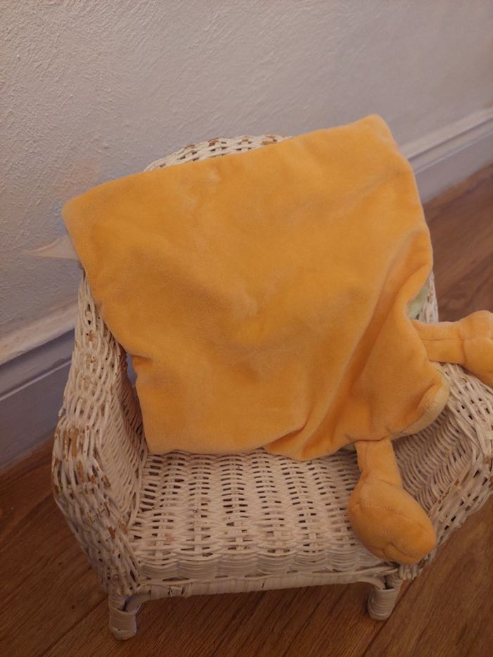 Doudou mouchoir orange dragon vert Nicotoy - photo numéro 3