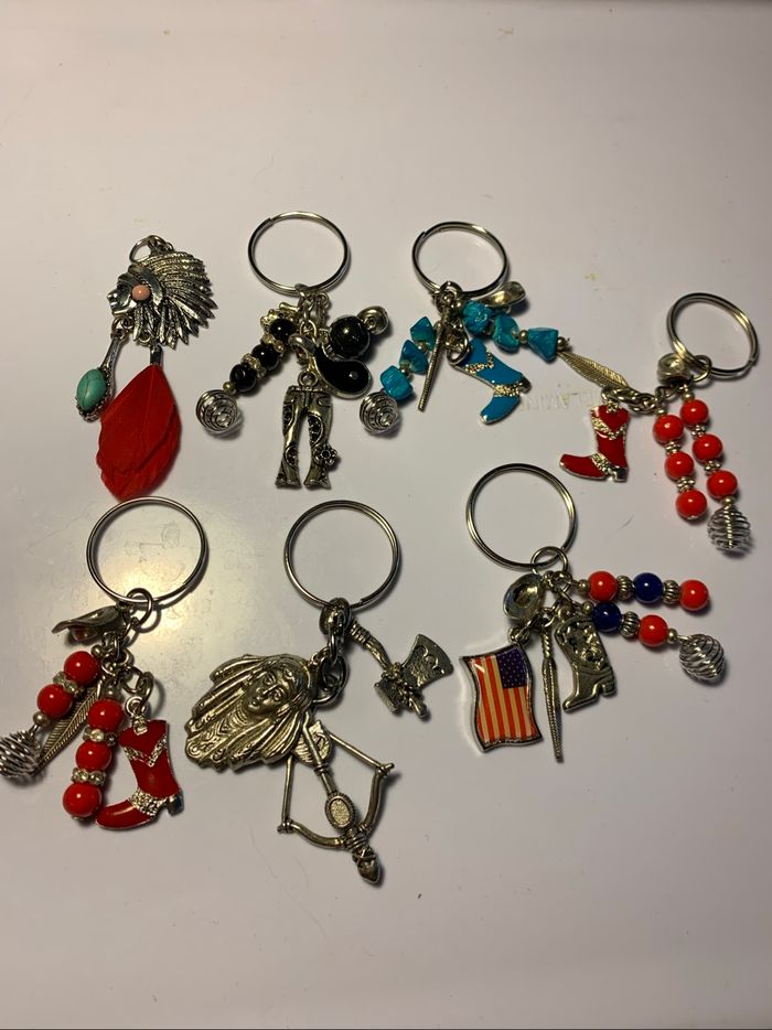 Portes clés + 1 pendentif style western indien cow-boy - photo numéro 7