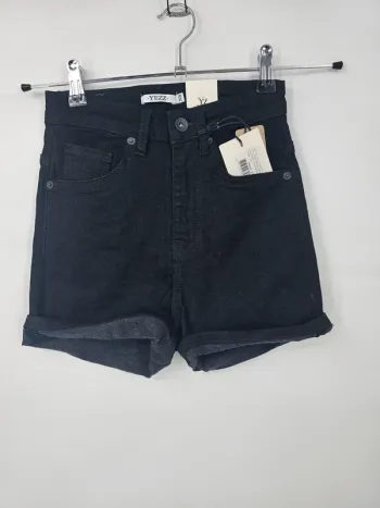 Short taille haute YEZZ – Modèle Lilly – XS – Noir délavé