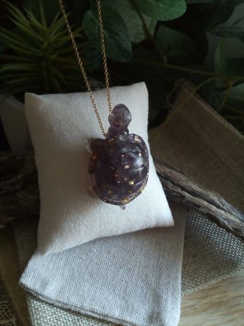 Collier pendentif tortue améthyste 💜.