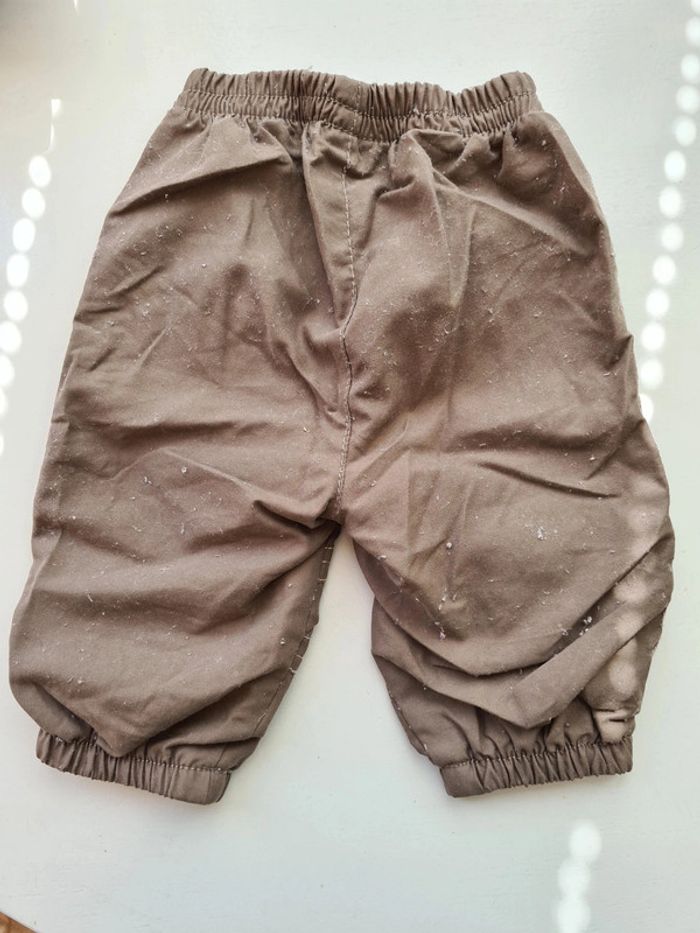 Pantalon marron élastique à la taille, bébé 3 mois - photo numéro 2