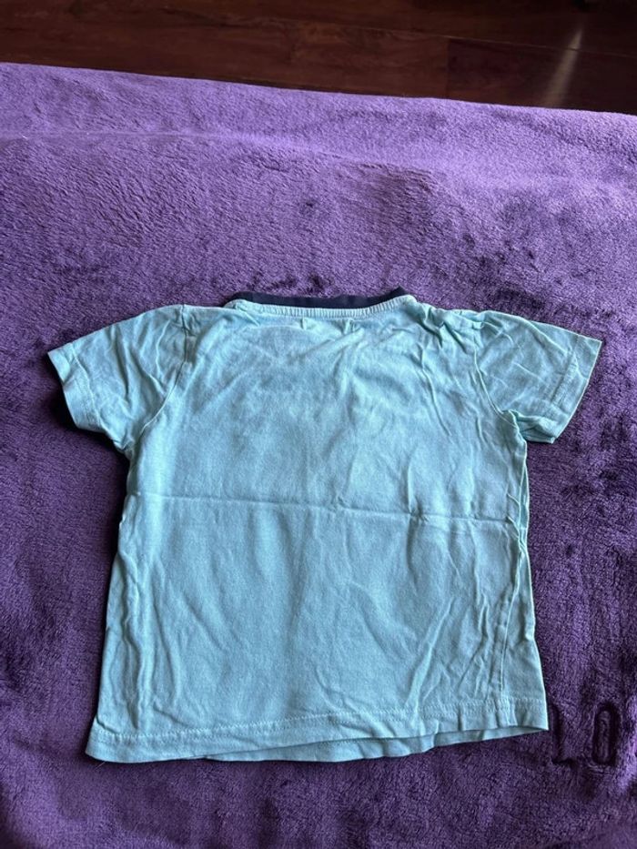 T-shirt manches courtes garcon en coton bleu motif surf Influx taille 4 ans - photo numéro 3