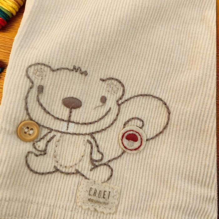 Pantalon bébé garçon 12 mois velours beige Cadet Rousselle - photo numéro 4