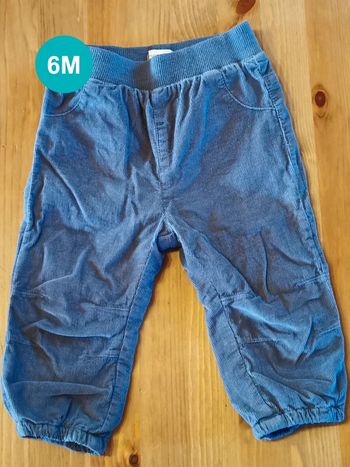 Pantalon velours bleu Brioche 6 mois