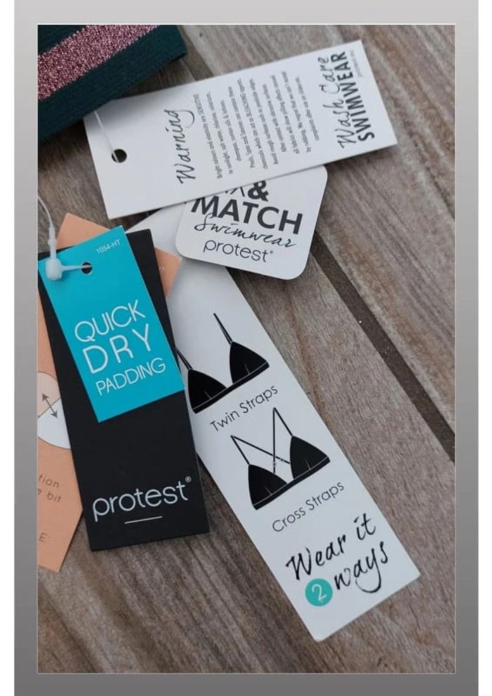 Haut de maillot de bain triangle vert et rose - Taille S Protest - photo numéro 4