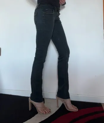 💕 Jean slim noir effet délavé taille 25 (34-36) #LTC #letempsdescerises