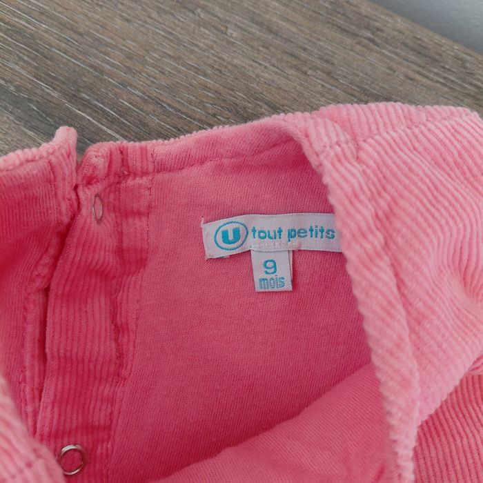 U Tout simplement- robe velours rose 9 mois - photo numéro 3