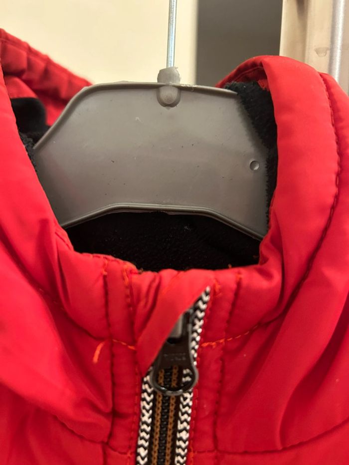 Doudoune à capuche Catimini rouge, beige et noire 4 ans - photo numéro 11