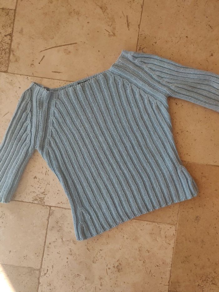 Pull Lili la tigresse bleu clair vintage y2k