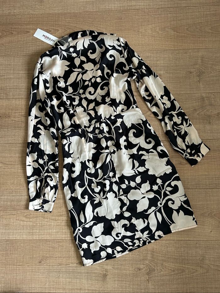 Robe noire et écrue neuve à manches longues Morgan taille 36 (valeur 80€) - photo numéro 8