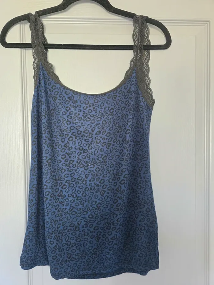 Débardeur léopard bleu femme S Camaïeu - photo numéro 2