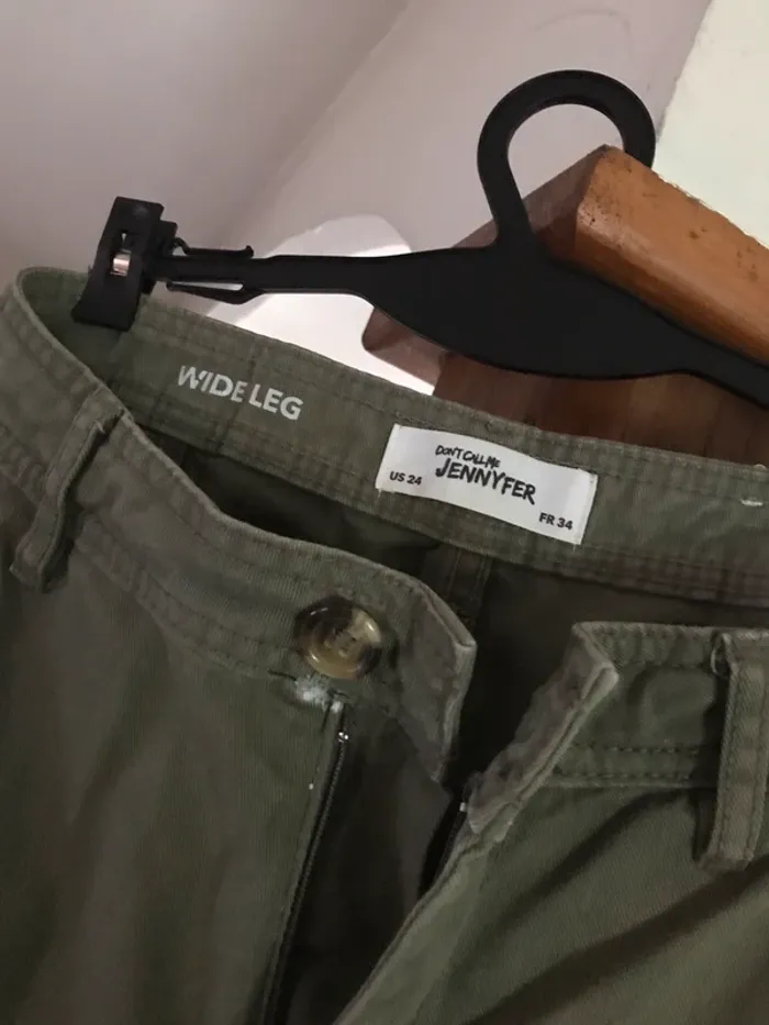pantalon cargo kaki fille t34 ou xS - photo numéro 2