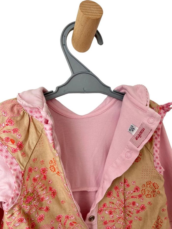 Robe fleurie à manches longues avec col claudine - Marèse 6 mois (67cm) - photo numéro 5