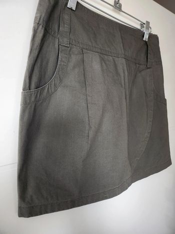 Jupe courte kaki style portefeuille toile Naf Naf