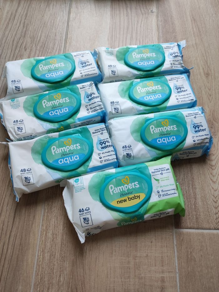 Lot de 7 paquets de lingettes pampers harmonie