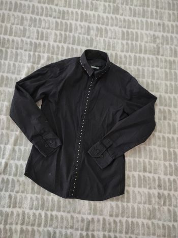 Chemise manches longues noire strass argentés Liberto taille 10 ans