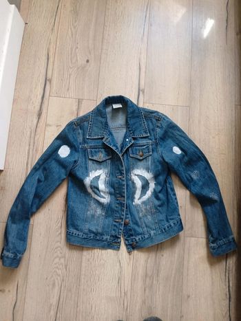 Vest en jean à motif 36 étoile lune vintage