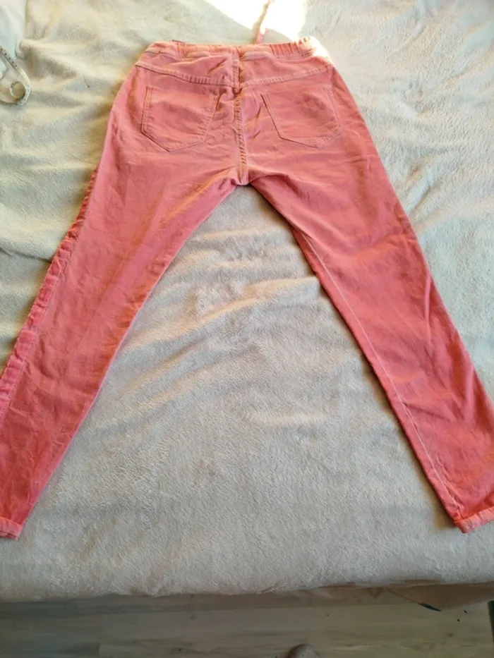 Pantalon femme Place du Jour rose délavé taille 36 - photo numéro 7